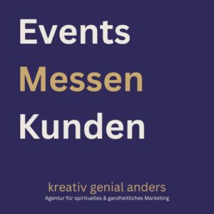 Events Messen Kunden geschrieben auf blauen Untergund